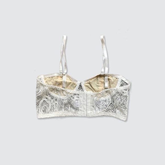 [NWOT] Floral Lace Underwire Bra - White - Picture 2 of 2